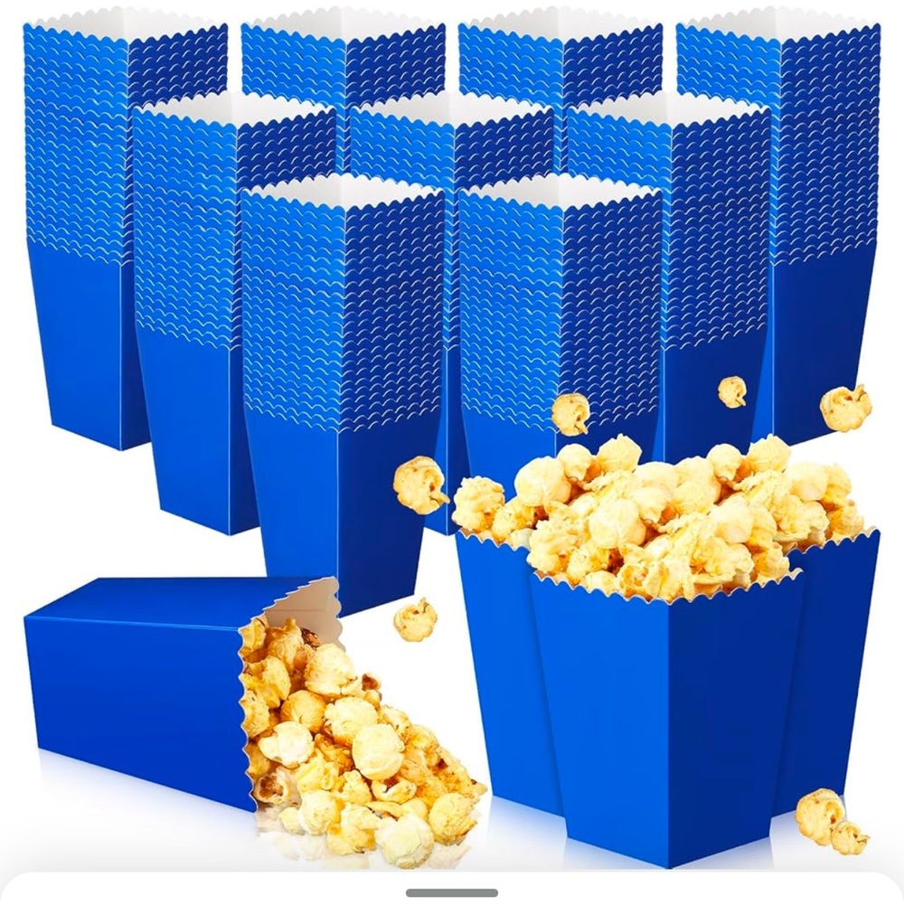 Brand new still in packaging blue popcorn boxes
